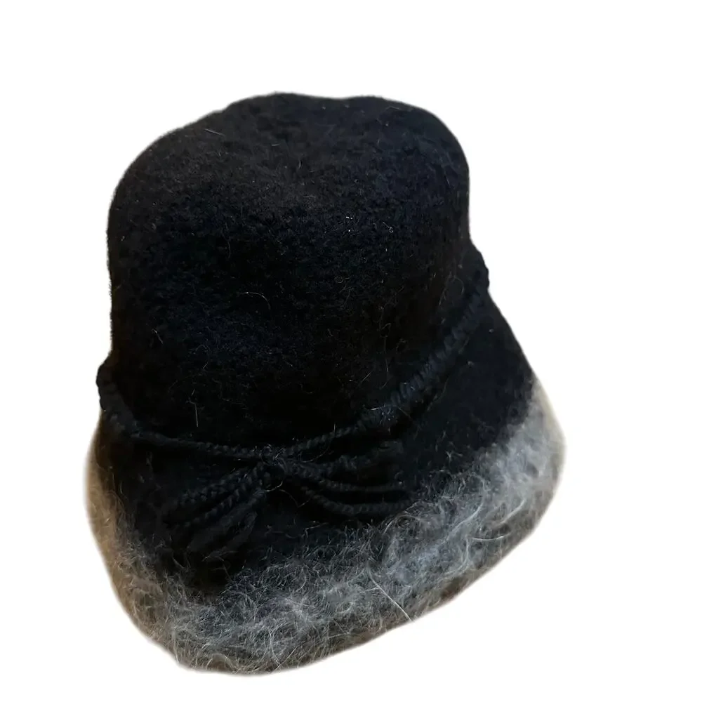 McMaura of Vermont 100% Wool Black Bucket Hat